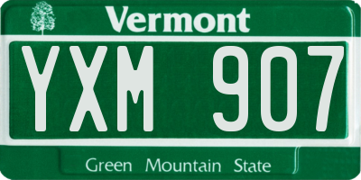 VT license plate YXM907