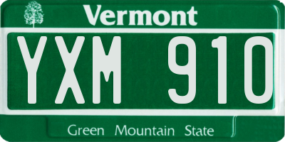 VT license plate YXM910