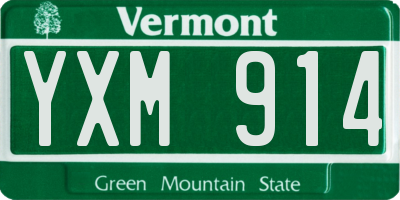 VT license plate YXM914