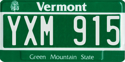 VT license plate YXM915