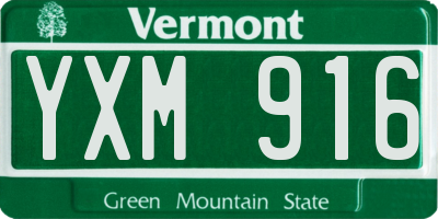VT license plate YXM916