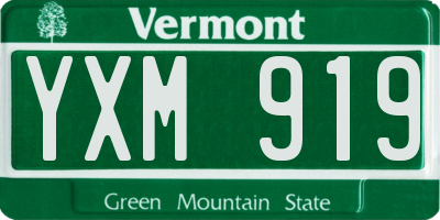 VT license plate YXM919