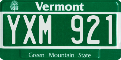 VT license plate YXM921