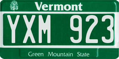 VT license plate YXM923