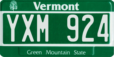 VT license plate YXM924