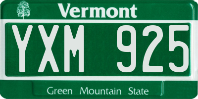 VT license plate YXM925