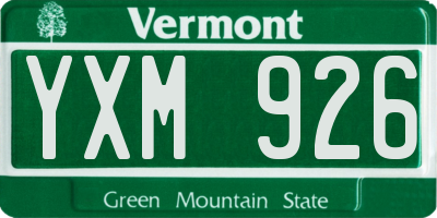 VT license plate YXM926