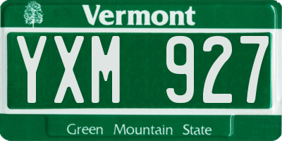 VT license plate YXM927
