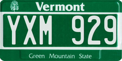 VT license plate YXM929