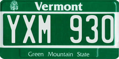 VT license plate YXM930