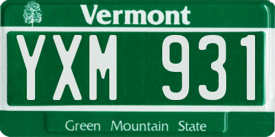 VT license plate YXM931
