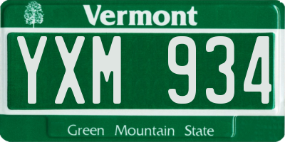 VT license plate YXM934