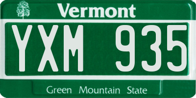 VT license plate YXM935
