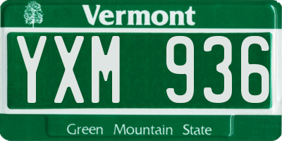 VT license plate YXM936