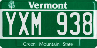 VT license plate YXM938