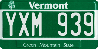 VT license plate YXM939