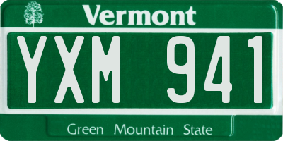 VT license plate YXM941