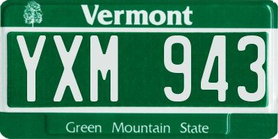 VT license plate YXM943
