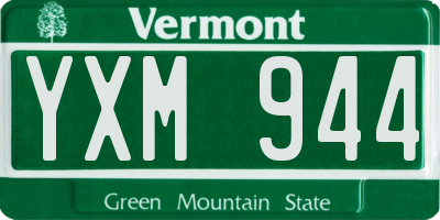 VT license plate YXM944