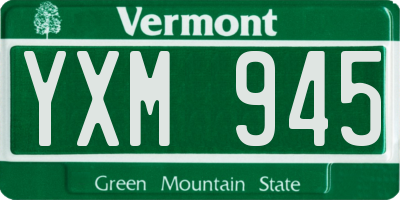 VT license plate YXM945