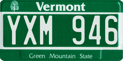 VT license plate YXM946