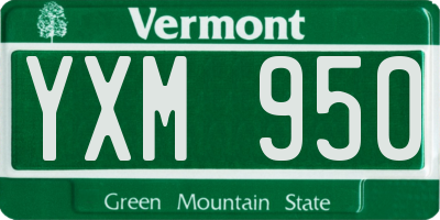 VT license plate YXM950