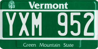 VT license plate YXM952