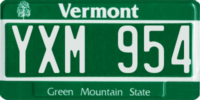 VT license plate YXM954