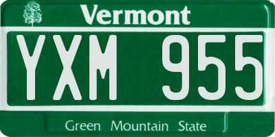 VT license plate YXM955
