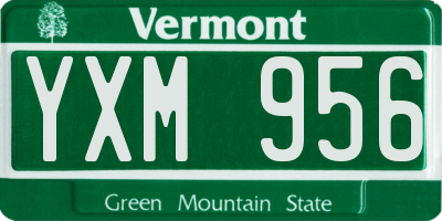 VT license plate YXM956