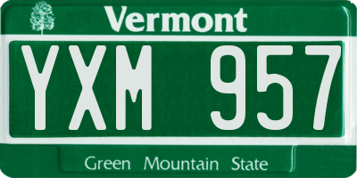 VT license plate YXM957