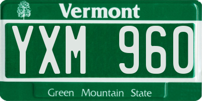 VT license plate YXM960