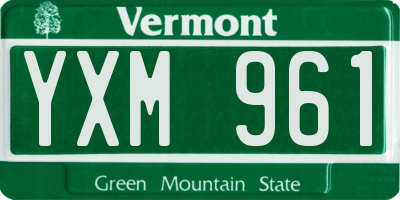 VT license plate YXM961