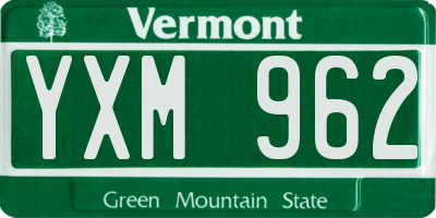 VT license plate YXM962