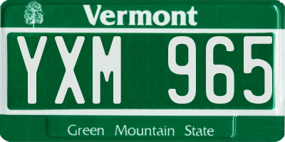 VT license plate YXM965