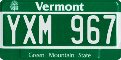 VT license plate YXM967