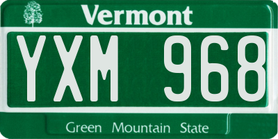 VT license plate YXM968