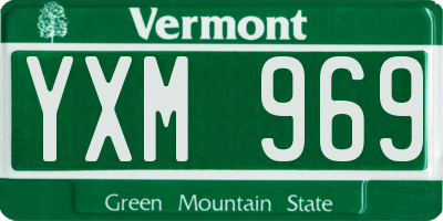 VT license plate YXM969