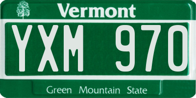 VT license plate YXM970