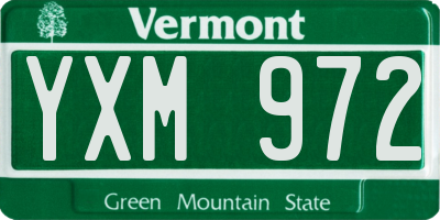 VT license plate YXM972