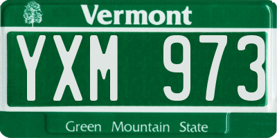 VT license plate YXM973