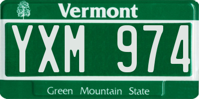 VT license plate YXM974