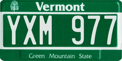 VT license plate YXM977