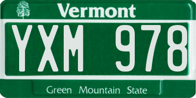 VT license plate YXM978