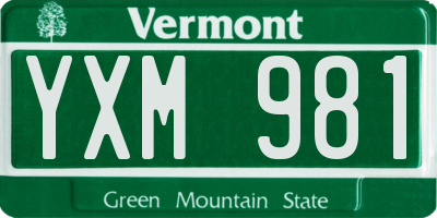 VT license plate YXM981