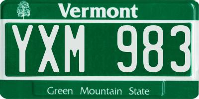 VT license plate YXM983