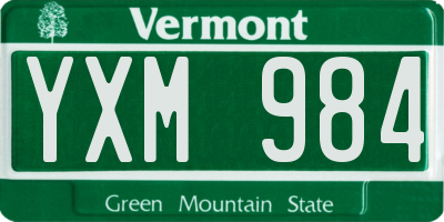 VT license plate YXM984
