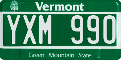 VT license plate YXM990