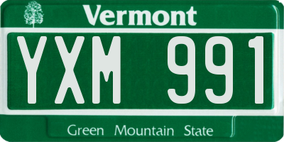 VT license plate YXM991
