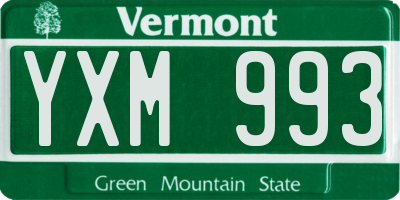 VT license plate YXM993